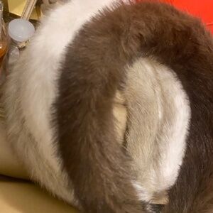 Two Furry Headbands - Brand New - Beige & Brown